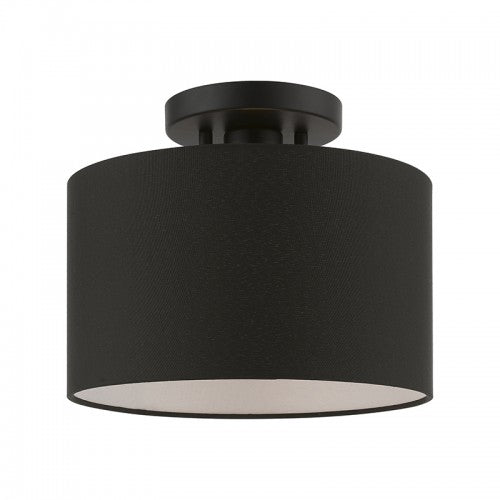 1 Light Black Small Semi-Flush Semi Flush Livex