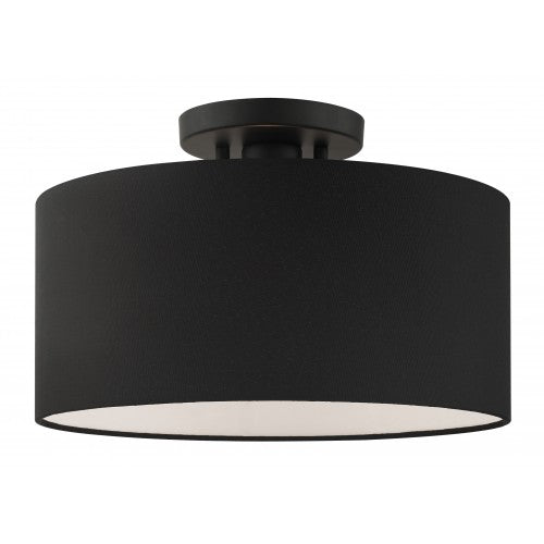 1 Light Black Semi Flush Semi Flush Livex