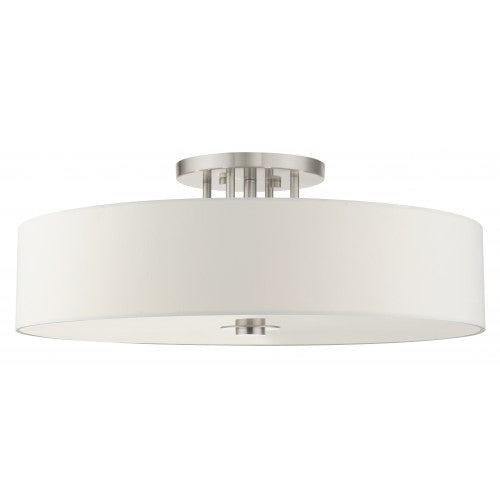 6 Light Brushed Nickel Semi Flush Semi Flush Livex