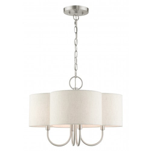 4 Light Brushed Nickel Chandelier Chandelier Livex