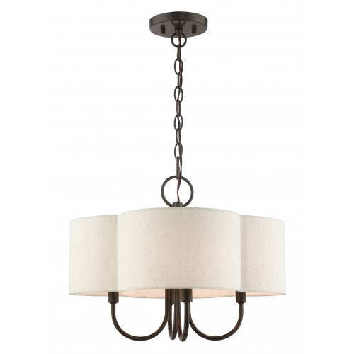 4 Light English Bronze Chandelier Chandelier Livex