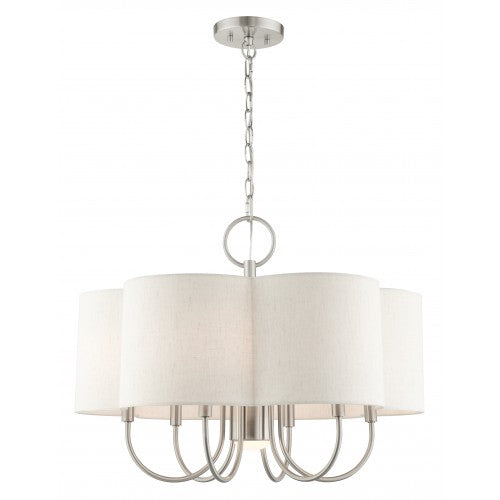 7 Light Brushed Nickel Chandelier Chandelier Livex