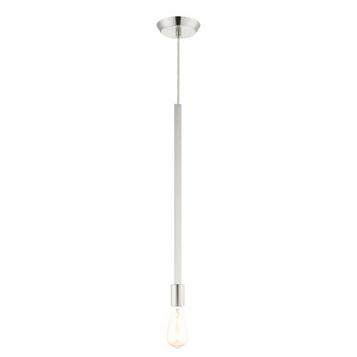 1 Light Brushed Nickel Pendant Pendant Livex