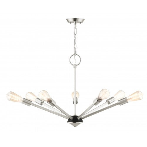 7 Light Brushed Nickel Chandelier Chandelier Livex