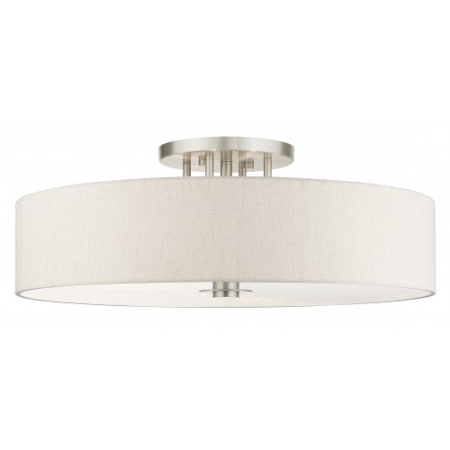 6 Light Brushed Nickel Semi Flush Semi Flush Livex