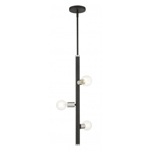 3 Light Black Pendant Pendant Livex