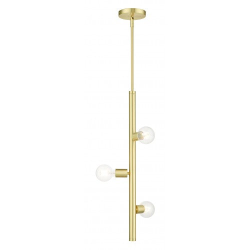 3 Light Satin Brass Pendant Pendant Livex