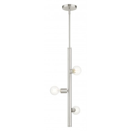 3 Light Brushed Nickel Pendant Pendant Livex