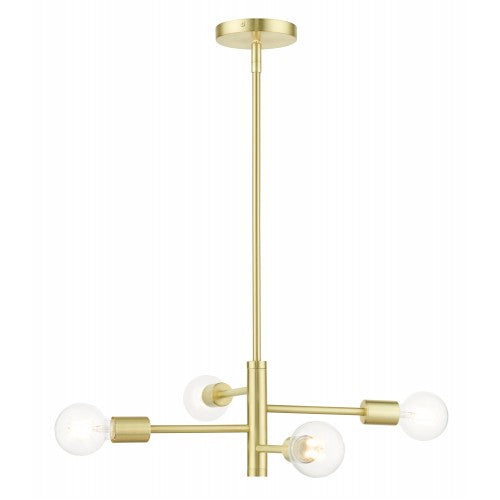 4 Light Satin Brass Chandelier Chandelier Livex