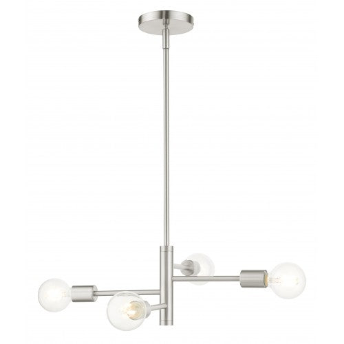 4 Light Brushed Nickel Chandelier Chandelier Livex