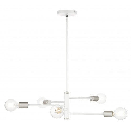 5 Light White Chandelier Chandelier Livex