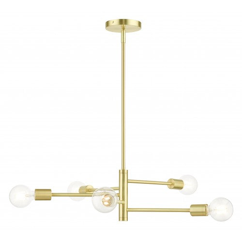 5 Light Satin Brass Chandelier Chandelier Livex