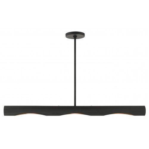 3 Light Black Linear Chandelier Linear Livex