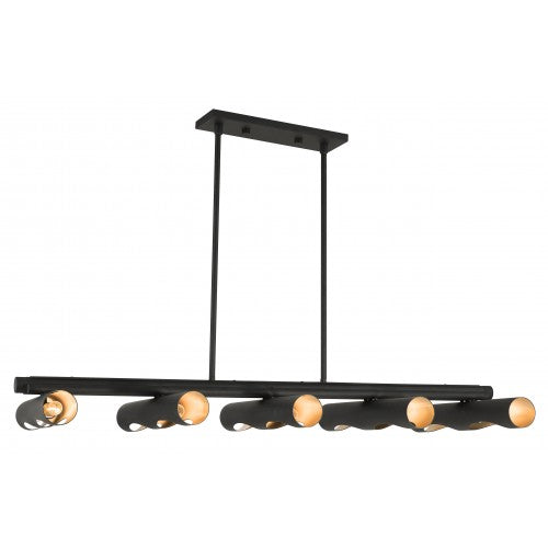 10 Light Black Linear Chandelier Linear Livex