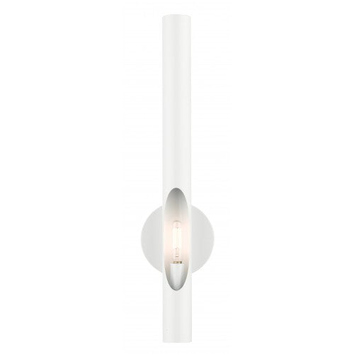 1 Light Shiny White ADA Single Sconce Wall Sconce Livex