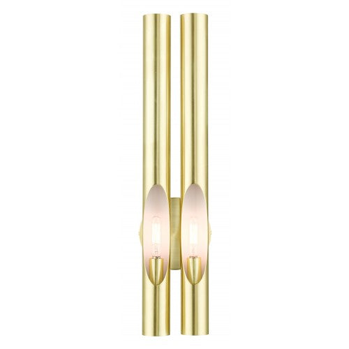 2 Light Satin Brass ADA Double Sconce Wall Sconce Livex