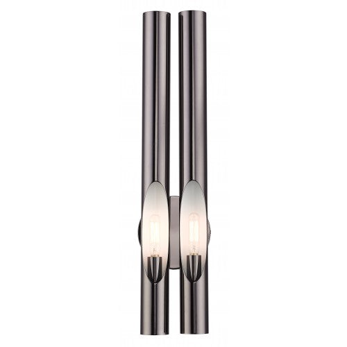 2 Light Black Chrome ADA Double Sconce Wall Sconce Livex