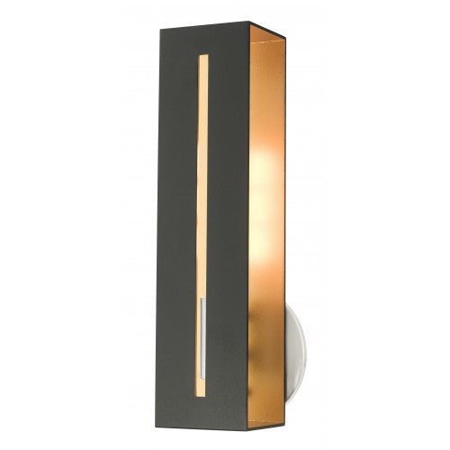 1 Light Textured Black with Brushed Nickel Accents ADA Single Sconce Wall Sconce Livex