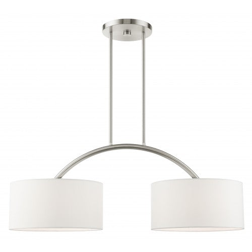 2 Light Brushed Nickel Linear Chandelier Linear Livex