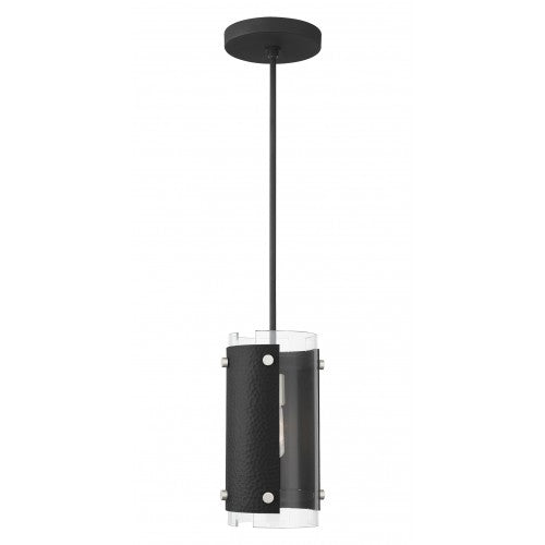 1 Light Black Single Pendant Pendant Livex