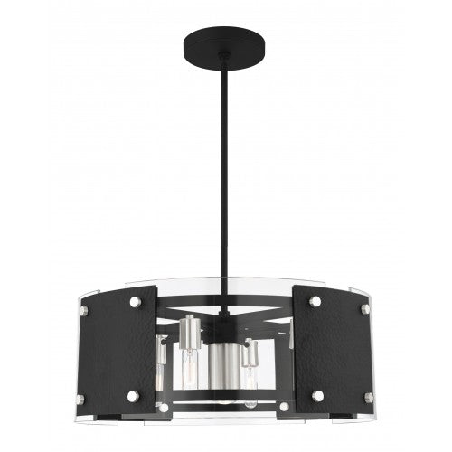 7 Light Black Pendant Chandelier Chandelier Livex