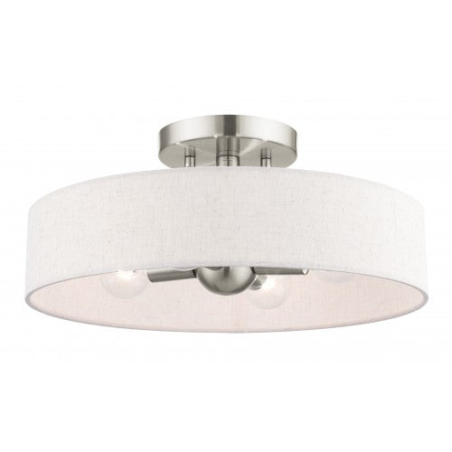 4 Light Brushed Nickel Semi Flush Mount Semi Flush Livex