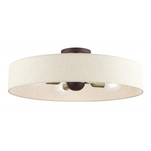 4 Light Bronze Semi Flush Mount Semi Flush Livex