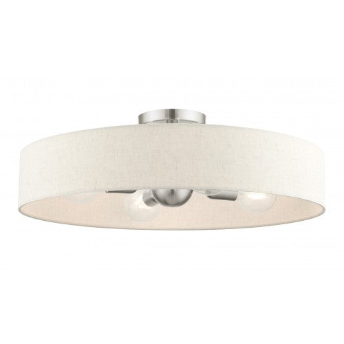 4 Light Brushed Nickel Semi Flush Mount Semi Flush Livex