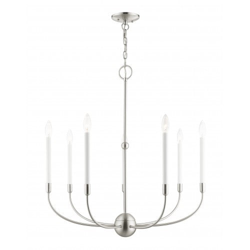 7 Light Brushed Nickel Chandelier Chandelier Livex