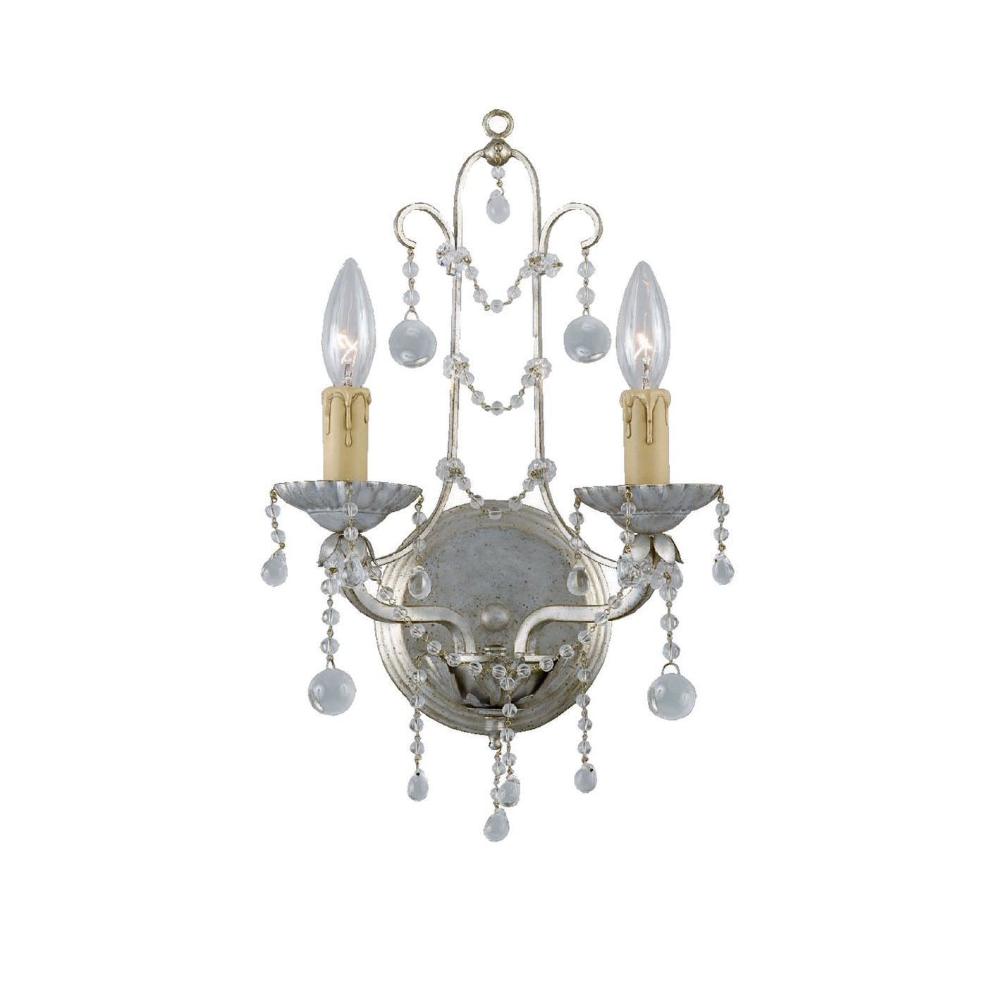 Paris Market 2 Light Silver Leaf Sconce Wall Sconce Crystorama