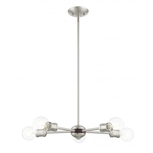 3 Light Brushed Nickel Chandelier Chandelier Livex