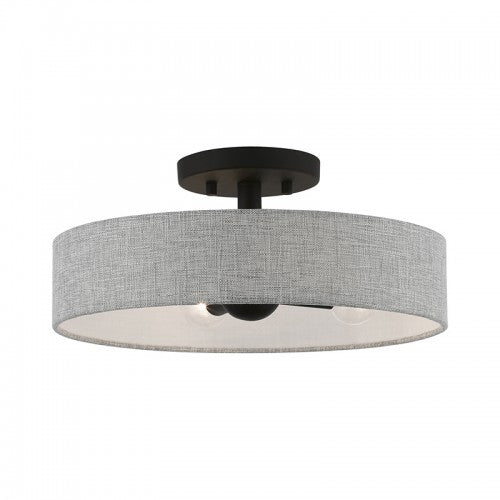 4 Light Black Semi-Flush Semi Flush Livex