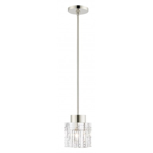 1 Light Polished Nickel Single Pendant Pendant Livex