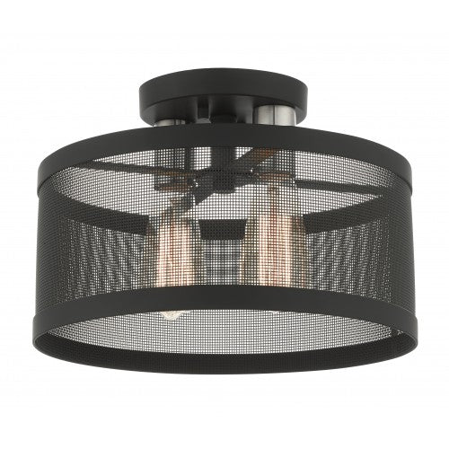 2 Light Black Semi Flush Mount Semi Flush Livex