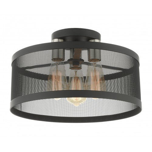 3 Light Black Semi Flush Mount Semi Flush Livex