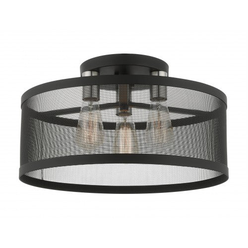 3 Light Black Semi Flush Mount Semi Flush Livex