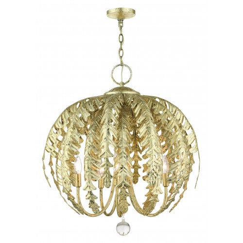 5 Light Winter Gold Chandelier Chandelier Livex