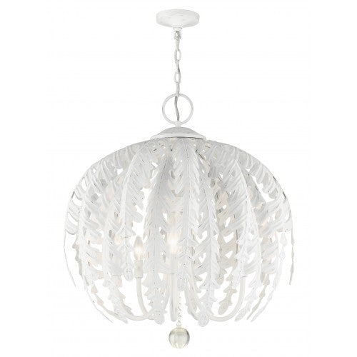 5 Light Antique White Chandelier Chandelier Livex