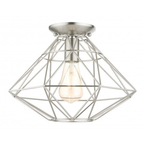 1 Light Brushed Nickel Flush Mount Semi Flush Livex