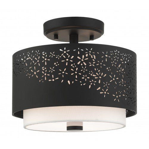 2 Light Black Semi Flush Semi Flush Livex