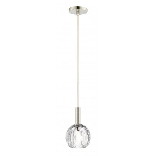 1 Light Polished Nickel Single Pendant Pendant Livex