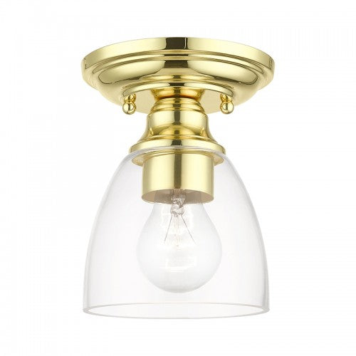 1 Light Polished Brass Petite Semi-Flush Semi Flush Livex