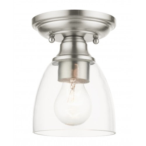 1 Light Brushed Nickel Flush Mount Semi Flush Livex