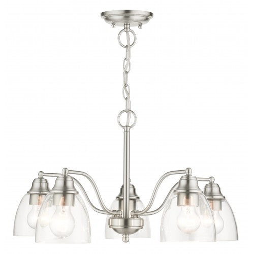 5 Light Brushed Nickel Chandelier Chandelier Livex