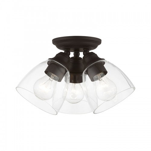 3 Light Bronze Semi-Flush Semi Flush Livex