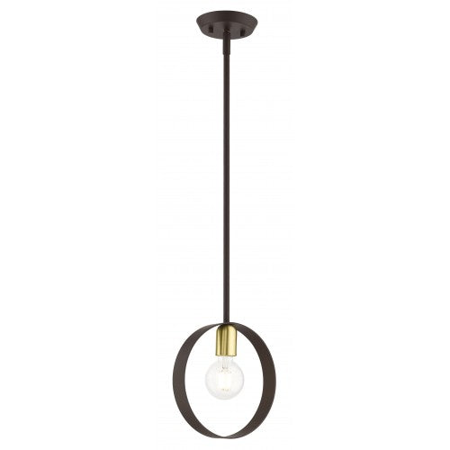 1 Light Bronze Pendant Pendant Livex