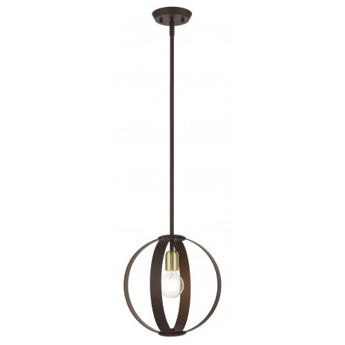 1 Light Bronze Pendant Pendant Livex