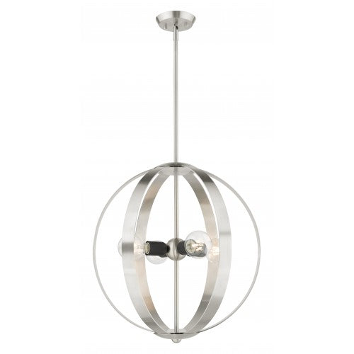 4 Light Brushed Nickel Chandelier Chandelier Livex