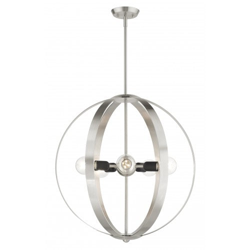 5 Light Brushed Nickel Chandelier Chandelier Livex