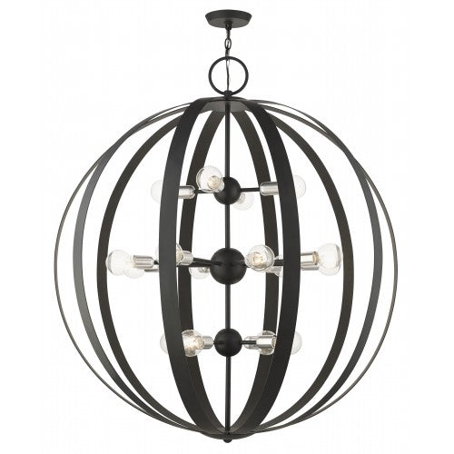 16 Light Black Foyer Chandelier Chandelier Livex